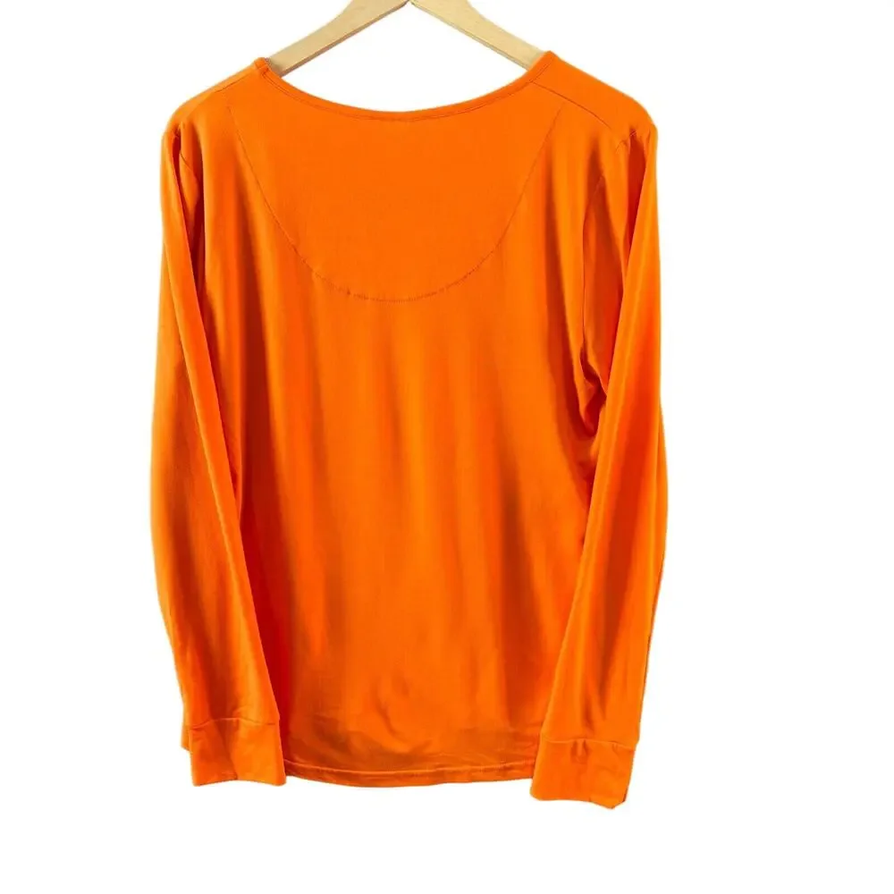 Womens Boo Crew‎ Halloween Pajama Top Orange Long Sleeve Shirt Size Large